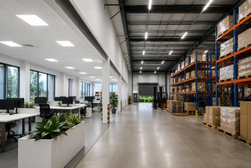Energy efficient commercial LED lighting installation for businesses in Essex
